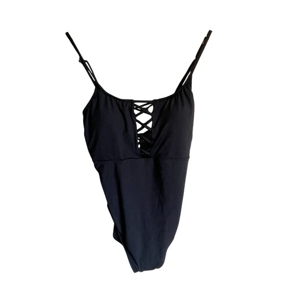 New! La Blanca Black One Piece Swimsuit Tummy Control Convertible Straps Lined C - Picture 3 of 8